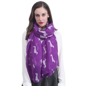 Unbranded | Women's Purple Dachshund Doxie Dog Printed Oversized Scarf